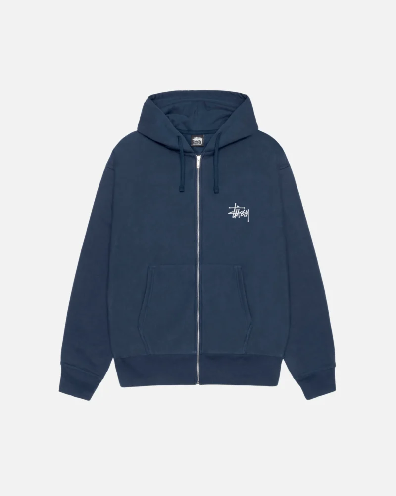 Basic Zip Hoodie - Stylish and Comfortable Streetwear Inspired by Stussy - Image 3
