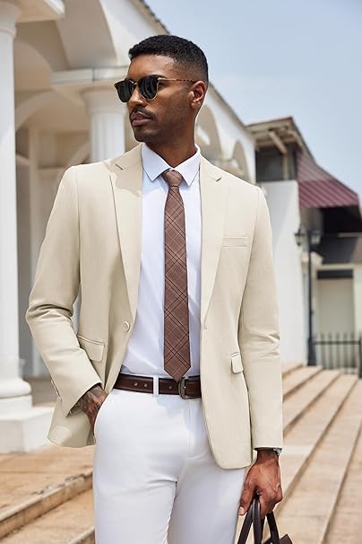 Men's Casual Beige Blazer - Image 4