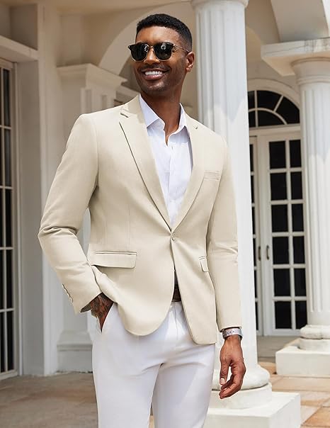 Men's Casual Beige Blazer - Image 2