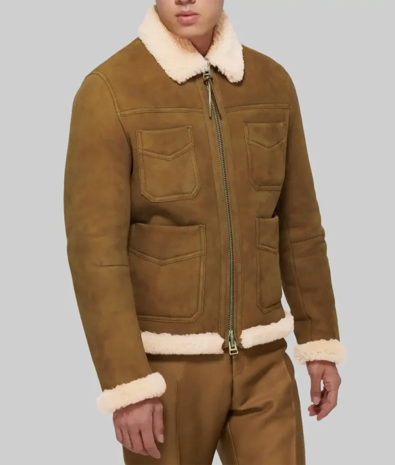 Ed Sheeran Suede Brown Jacket - Image 3