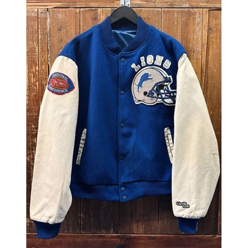 Detroit Lions Shaboozey Wool Varsity Jacket - Image 2