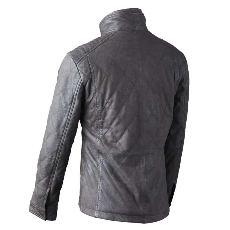 Brown Quilted Leather Jacket