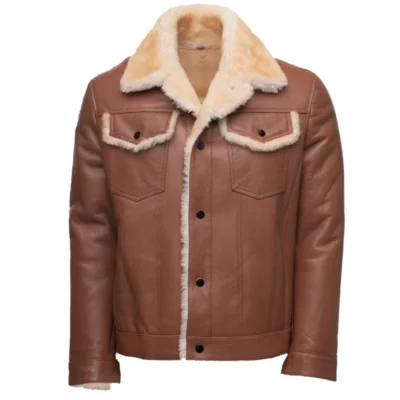 Shearling Leather Trucker Jacket
