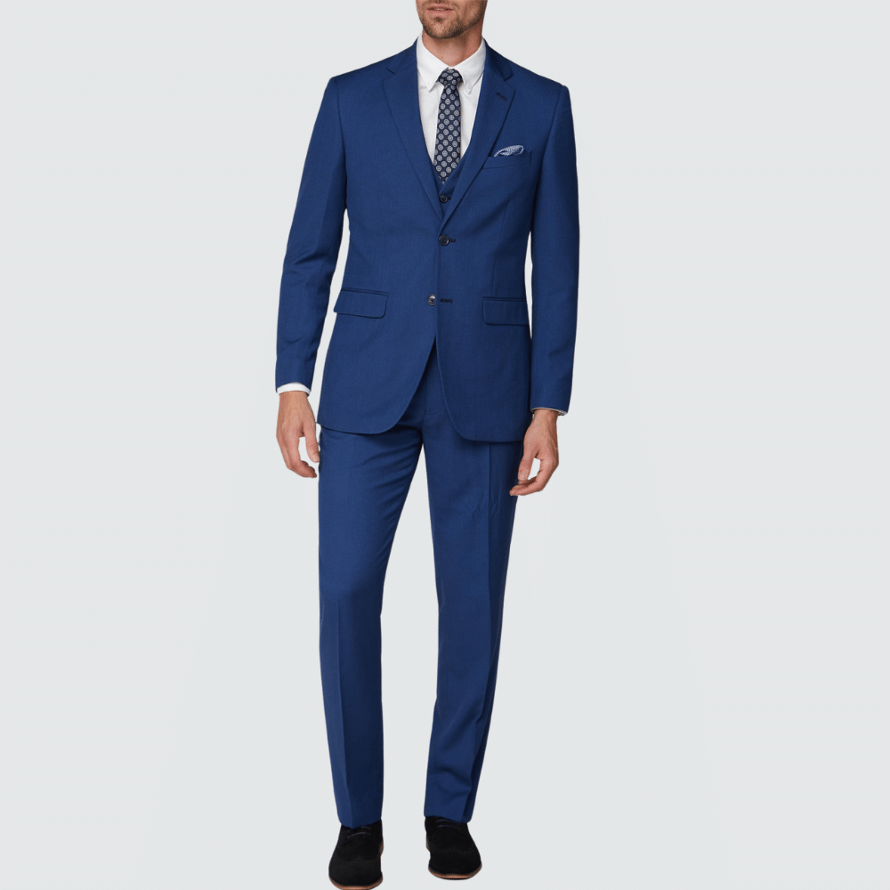 The Gentlemen Slim Fit Blue 3 Piece Suit For Men - Image 3