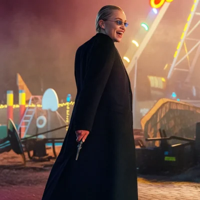 Sharon Stone Nobody 2 Black Wool Coat