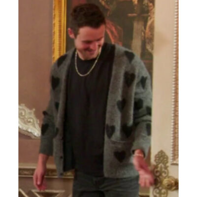 The Traitors US S03 Grey & Black Heart Print Cardigan