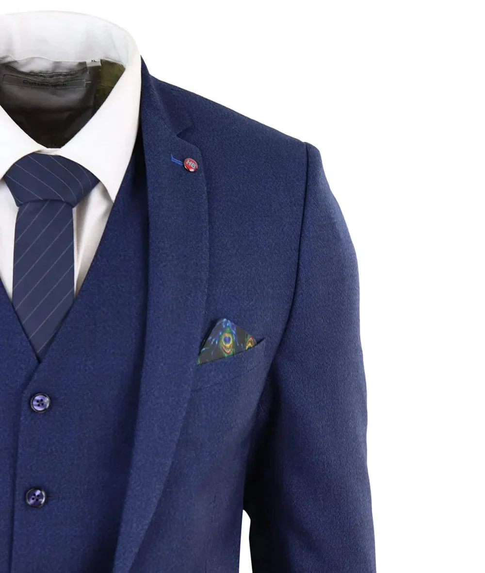 Elegant Blue Three Piece Suit for Men - Image 4