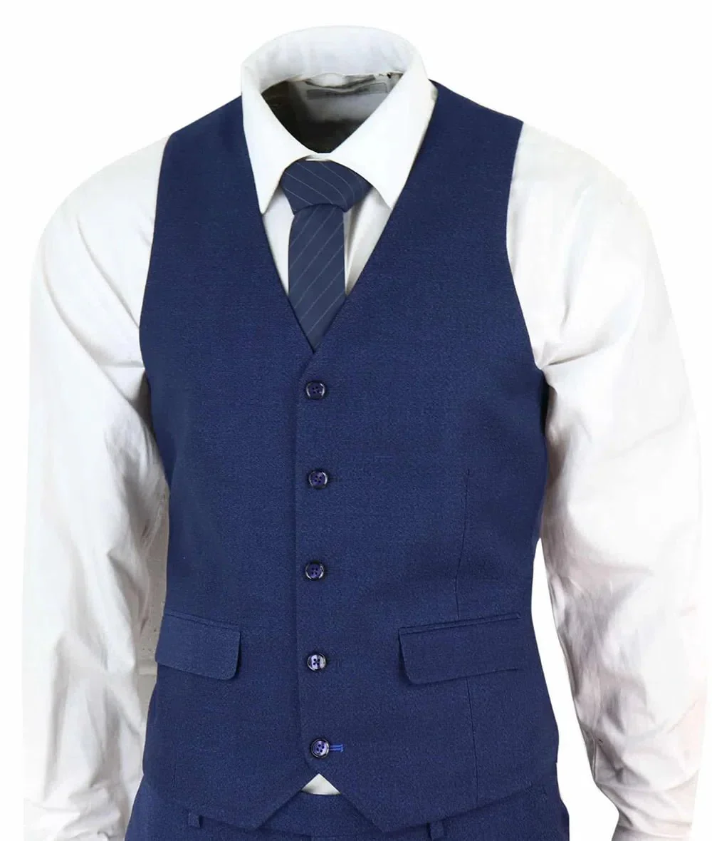 Elegant Blue Three Piece Suit for Men - Image 3