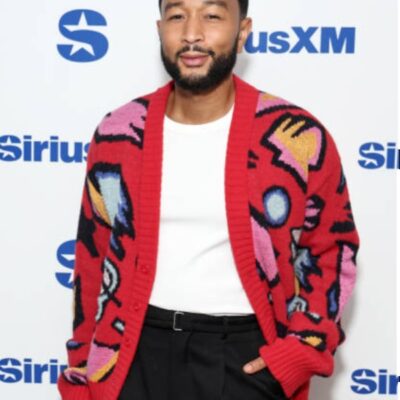 The Today John Legend Red Print Cardigan