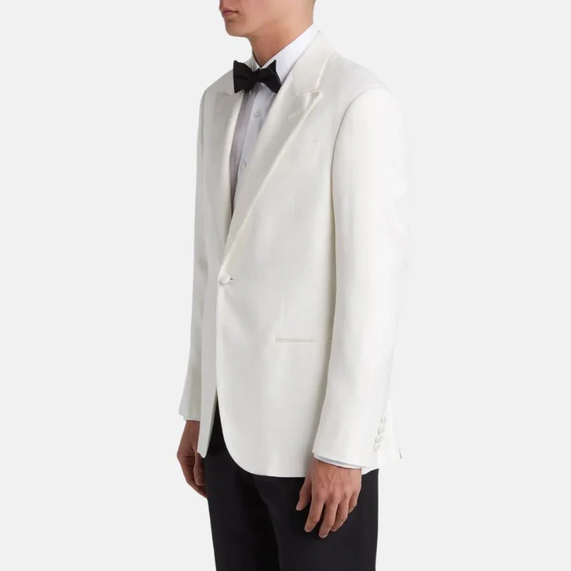 Classic White 2-Piece Peak Lapel Suit for Men - Image 2