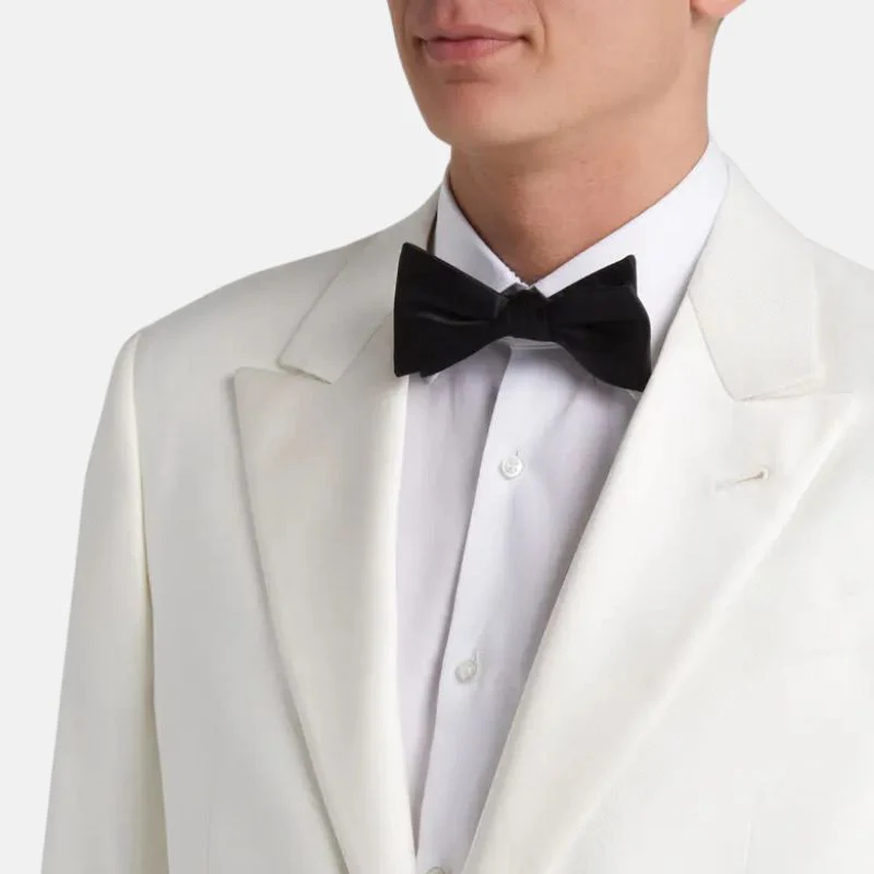 Classic White 2-Piece Peak Lapel Suit for Men - Image 3
