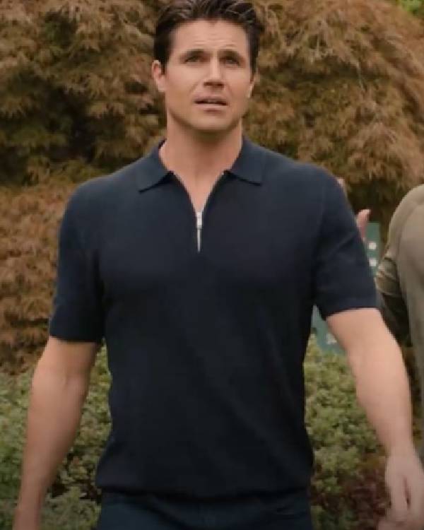 Upload Robbie Amell Black Polo Shirt