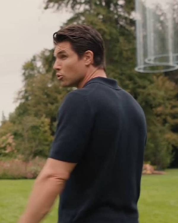 Upload Robbie Amell Black Polo Shirt - Image 2