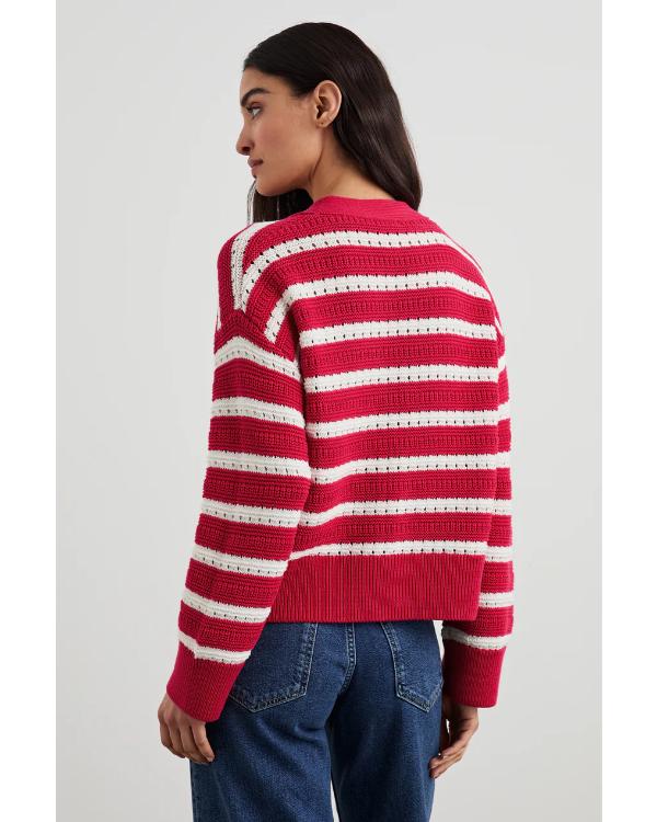 Leanne S01 Leanne Morgan Pink Striped Cardigan - Image 3