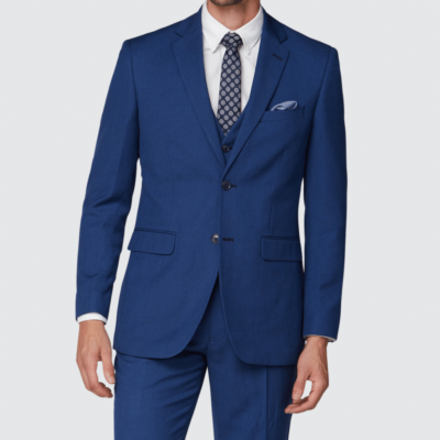 The Gentlemen Slim Fit Blue 3 Piece Suit For Men