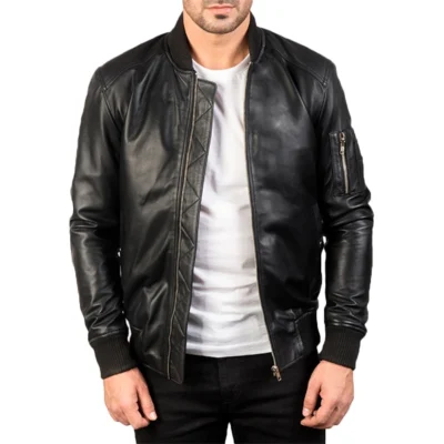 Mens Slim Fit Retro Bomber Jacket
