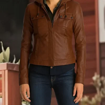 The Twilight Saga Kristen Stewart Hooded Leather Jacket