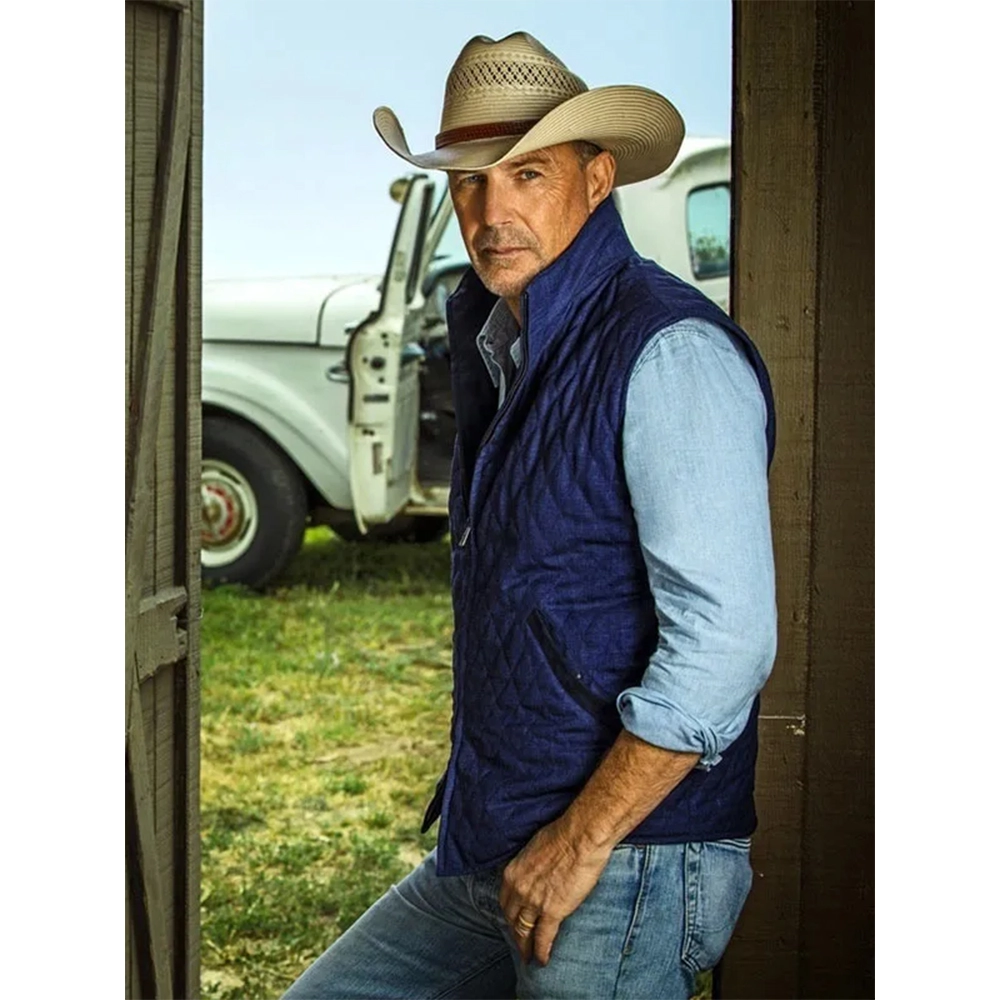 Yellowstone Kevin Costner Blue Vest
