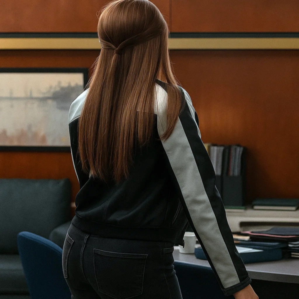 Wild Cards S02 Vanessa Morgan Colorblock Jacket - Image 3