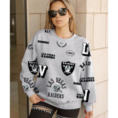 Raiders Gameday Couture Always On Repeat Grey Sweatshirt