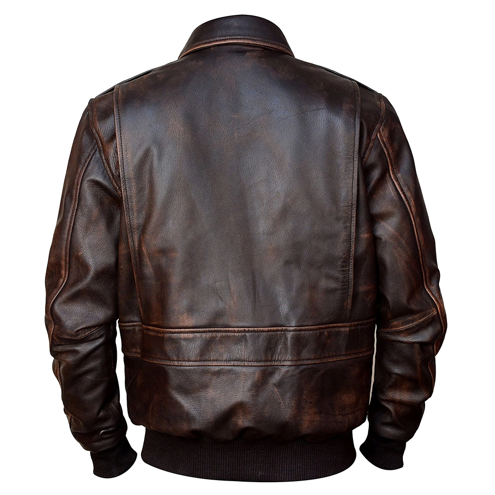 Mens A2 Bomber Leather Jacket - Image 2