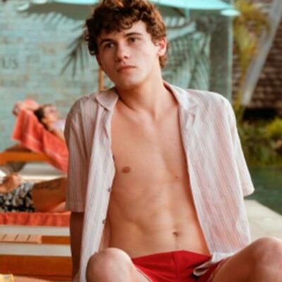 The White Lotus S03 Sam Nivola Pink Striped Shirt