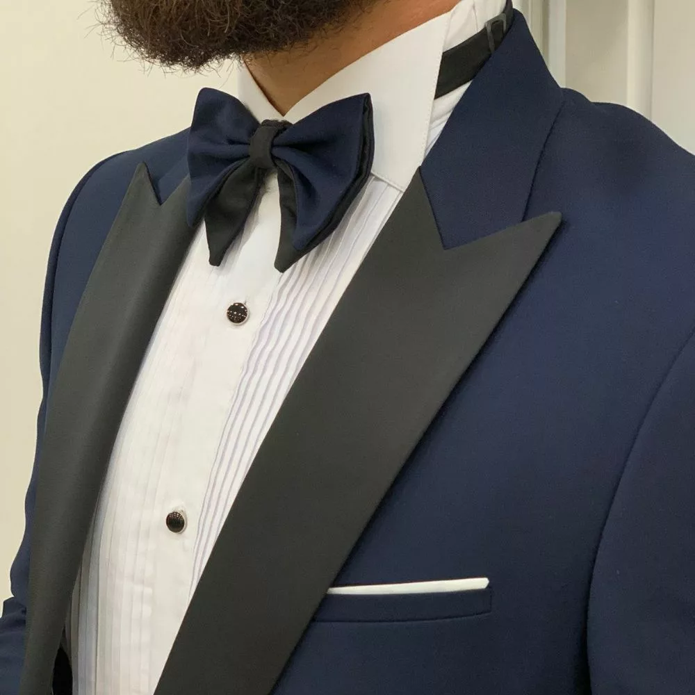 Two Piece Navy Wedding Tuxedo Suit - Image 3