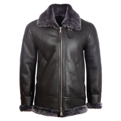 Mens RAF Black B3 Shearling Jacket