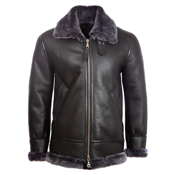 Mens RAF Black B3 Shearling Jacket