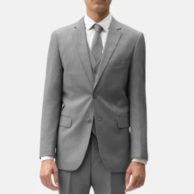 Men’s Stylish Italian Grey Three-Piece Suit
