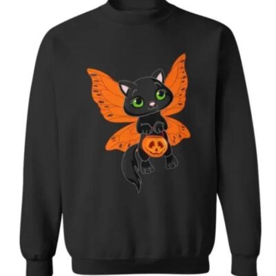 Fairy Cat Pumpkin Printed Sweatshirt