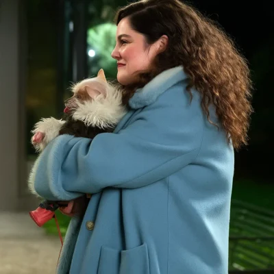 Too Much S01 Megan Stalter Blue Fur Collar Coat