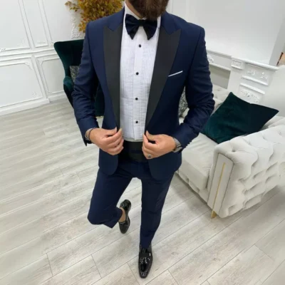 Two Piece Navy Wedding Tuxedo Suit