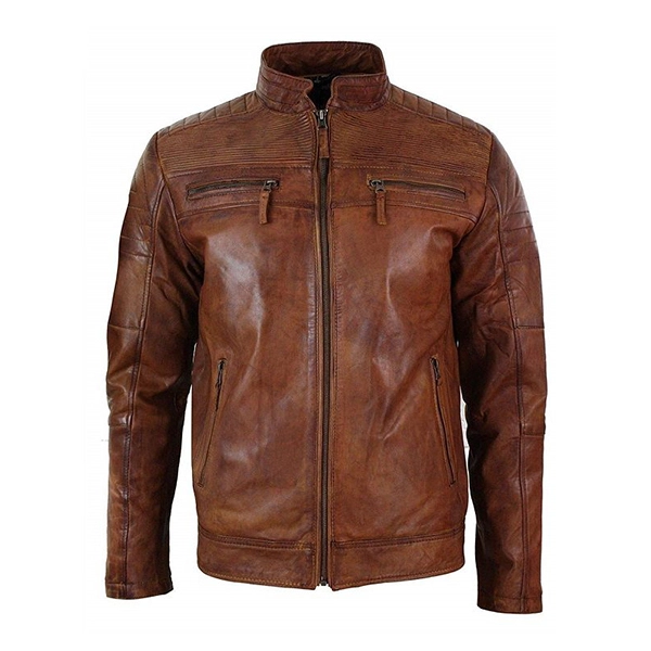 Biker Men’s Vintage Classic Fashion Brown Jacket