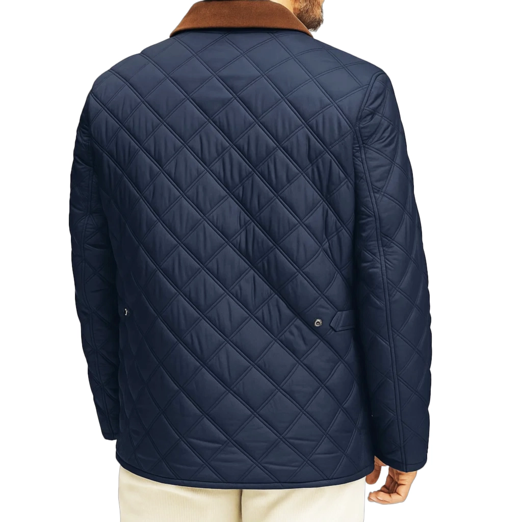 Josh Gadd Blue Quilted Coat - Image 3