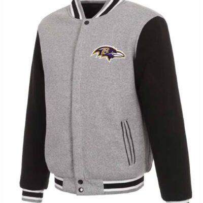 Baltimore Ravens Grey Varsity Jacket