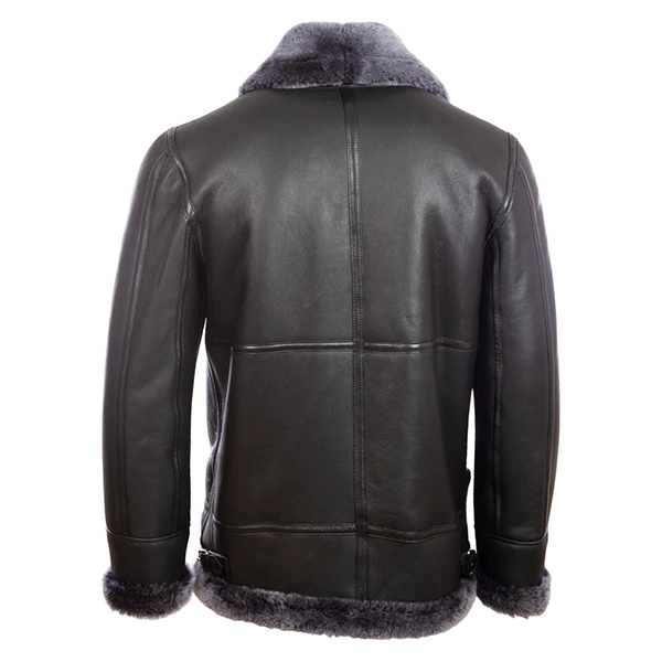 Mens RAF Black B3 Shearling Jacket - Image 3