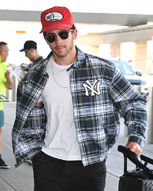 Nick Jonas NYC Plaid Jacket