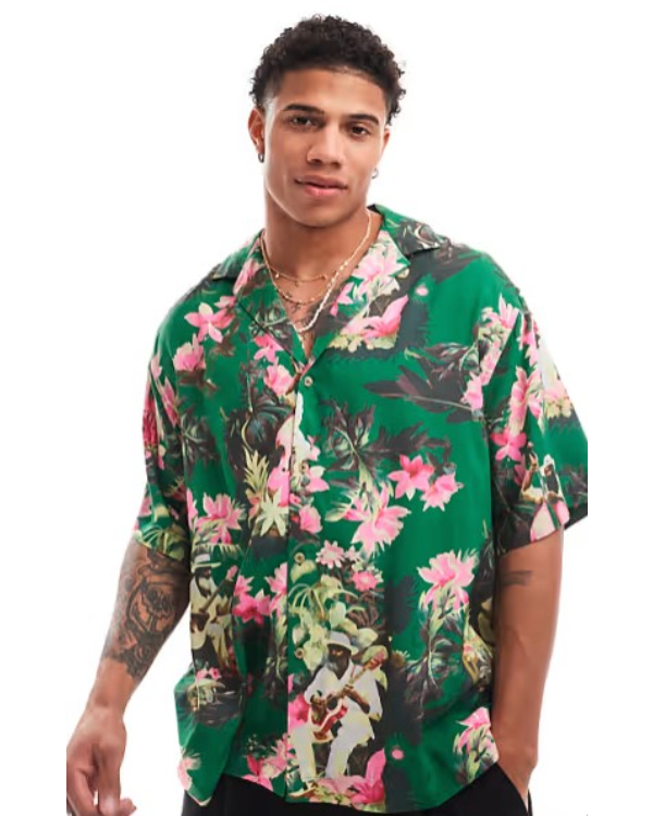 Sarper Green Floral Shirt - Image 2