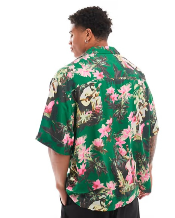 Sarper Green Floral Shirt - Image 3
