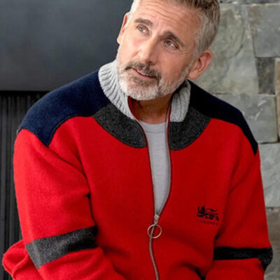 Mountainhead 2025 Steve Carell Red Jacket