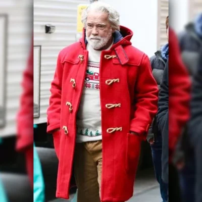 Arnold Schwarzenegger Santa Duffle coat