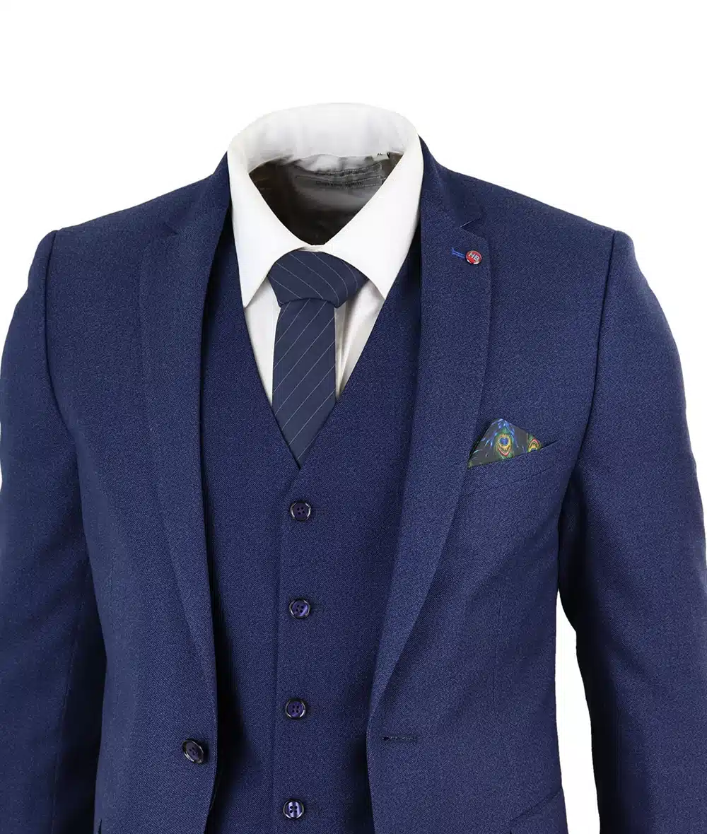 Elegant Blue Three Piece Suit for Men - Image 5