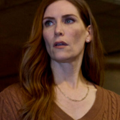 Surreal Estate S03 Sarah Levy Brown Cable Knit Sweater