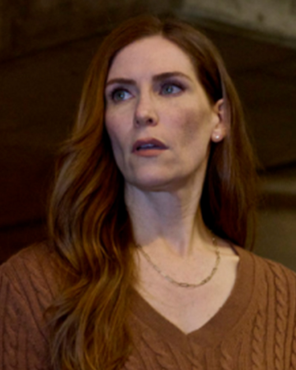 Surreal Estate S03 Sarah Levy Brown Cable Knit Sweater