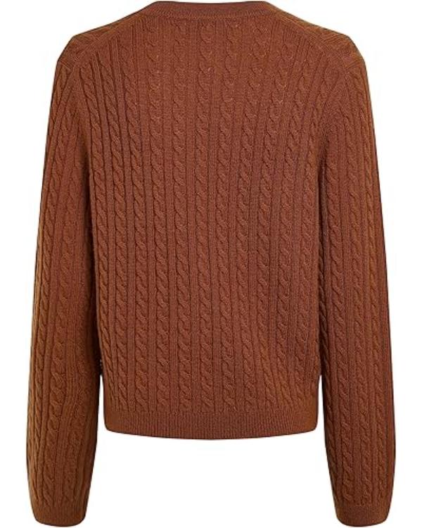 Surreal Estate S03 Sarah Levy Brown Cable Knit Sweater - Image 3