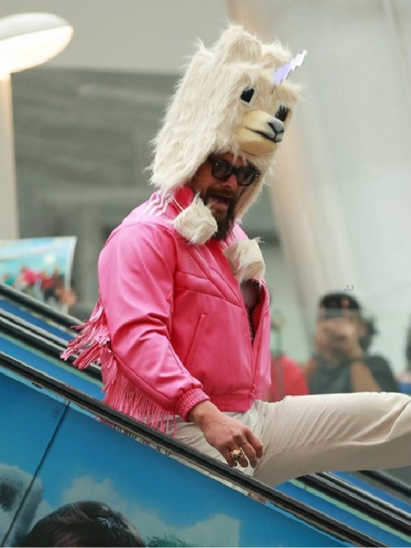 A Minecraft Movie 2025 Jason Momoa Pink Fringe Jacket - Image 3