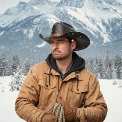 A Royal Montana Christmas 2025 Warren Christie Brown Jacket