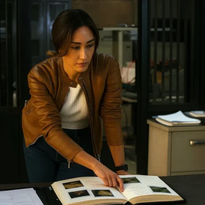 Ballard S01 Maggie Q Brown Leather Jacket