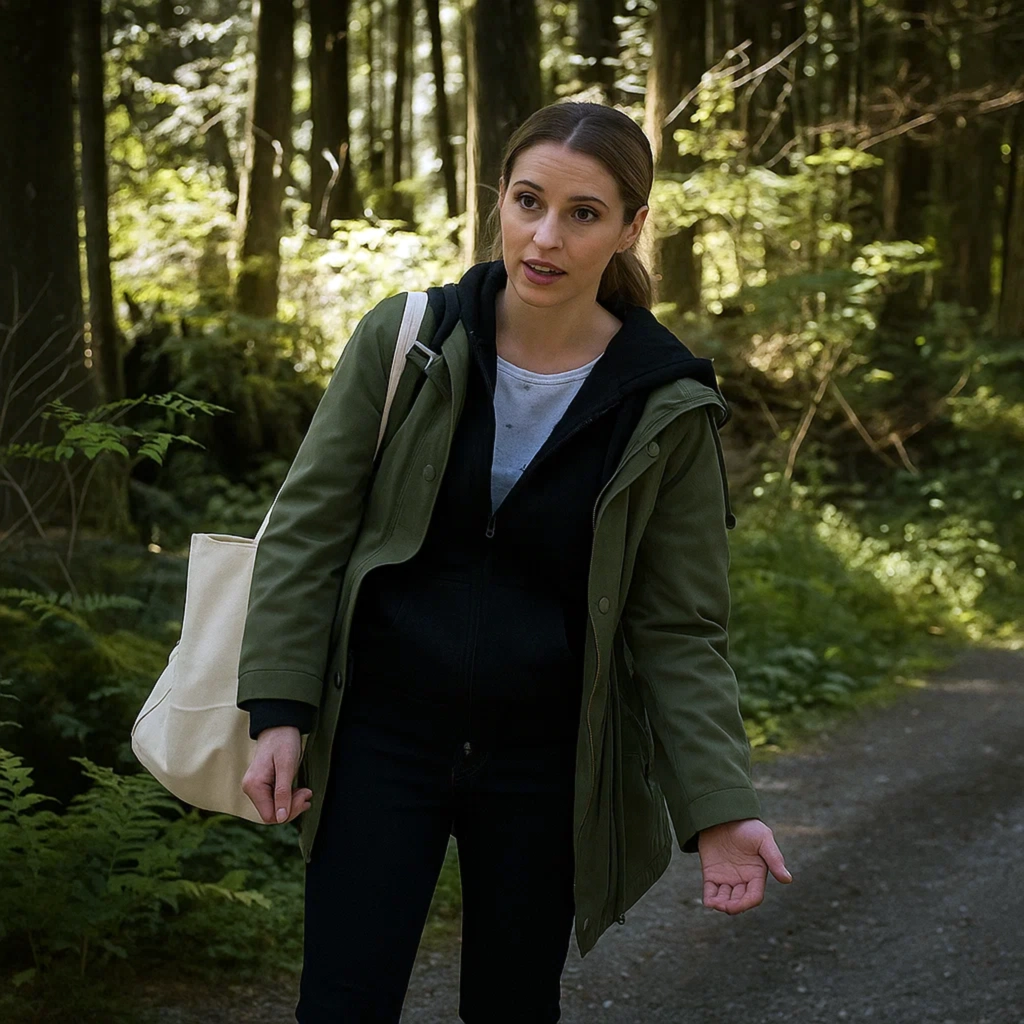 Before Your Father Finds Us Alexa PenaVega Green Hooded Coat - Image 2